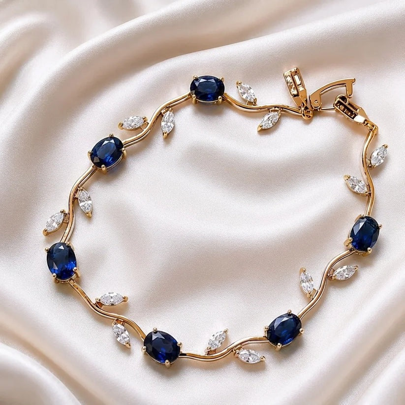 Luminous Gold-Plated Crystal Tulip Bracelet — Exclusive Designer Gift Box Included