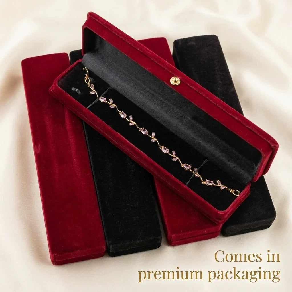 Luminous Gold + Silver -Plated Crystal Tulip Bracelet — Exclusive Box Included