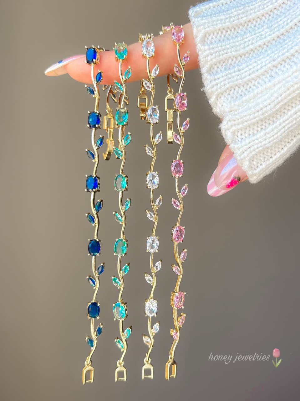 Luminous Silver-Plated Crystal Tulip Bracelet — Exlusive Designer Box Included
