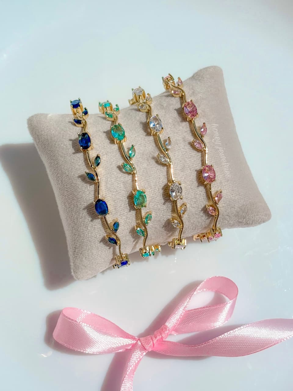 Luminous Silver-Plated Crystal Tulip Bracelet — Exlusive Designer Box Included