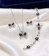 Luminous Butterfly Pendant + Flower Bracelet Set + Butterfly earring