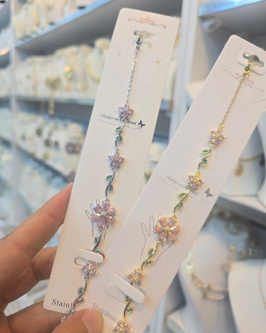 Luminous Tulip silver & Gold-Plated Crystal Vine Bracelet