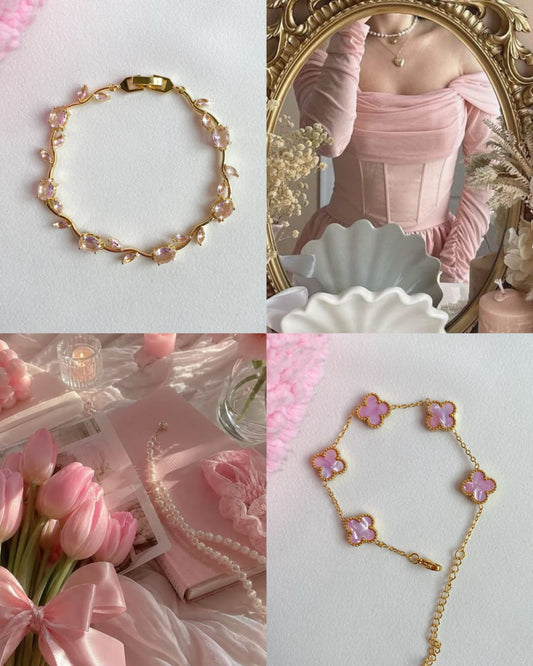 Luminous Gold + Silver -Plated Crystal Tulip Bracelet — Exclusive Box Included