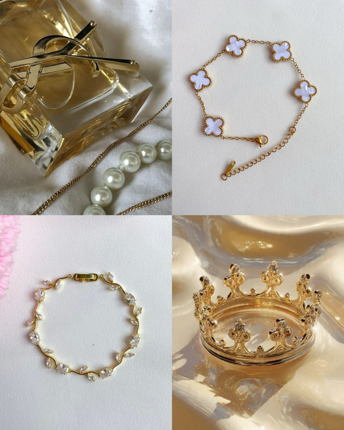 Luminous Gold + Silver -Plated Crystal Tulip Bracelet — Exclusive Box Included